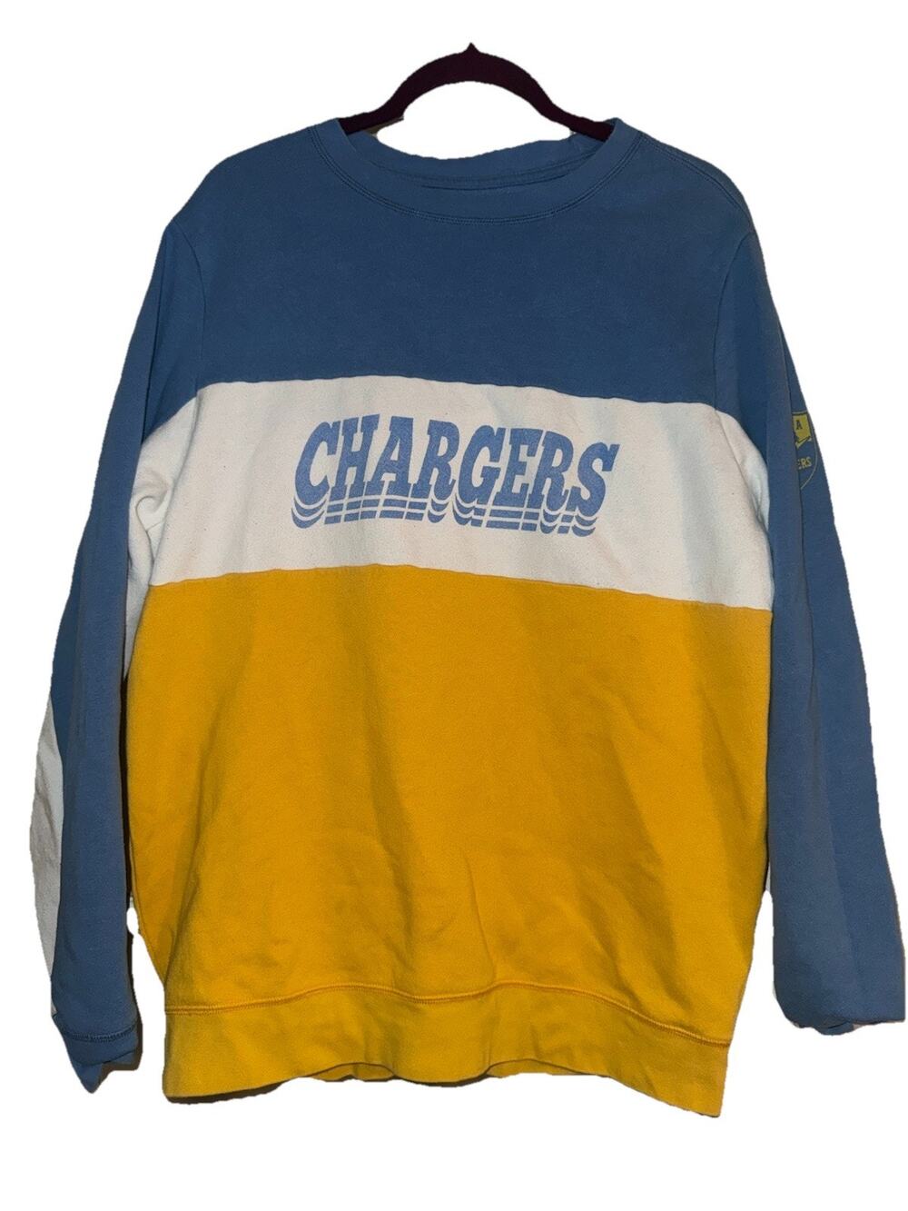 Los Angeles Chargers Retro Sweatshirt LA Vintage NFL pullover blue yellow XL